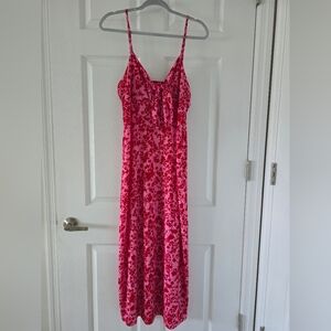 Pink and Red dress contrast in size 12